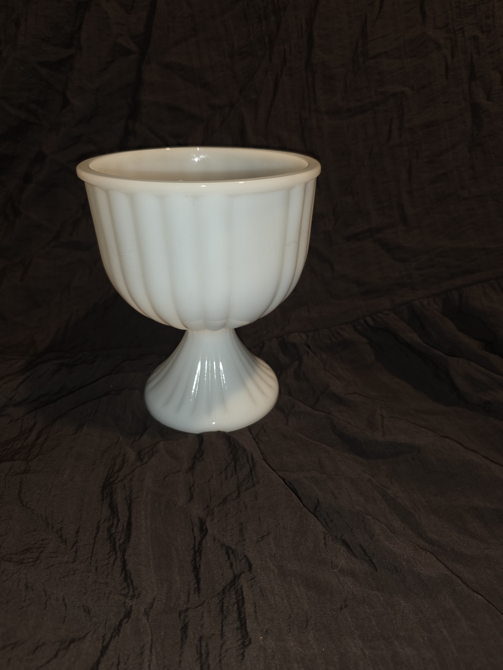 White Glass Pedestal Compote Bowl - Home Accents